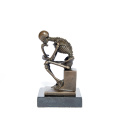 Classic Deco Skeleton Thinker Sculpture Art Craft Bronze Statue Tpy-298